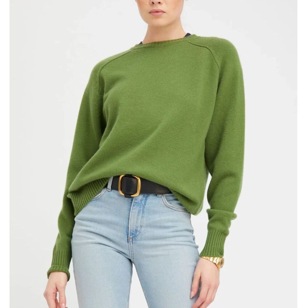SPRWMN, Boyfriend Cashmere Sweater Artichoke Green, M Quiet Luxury Fall